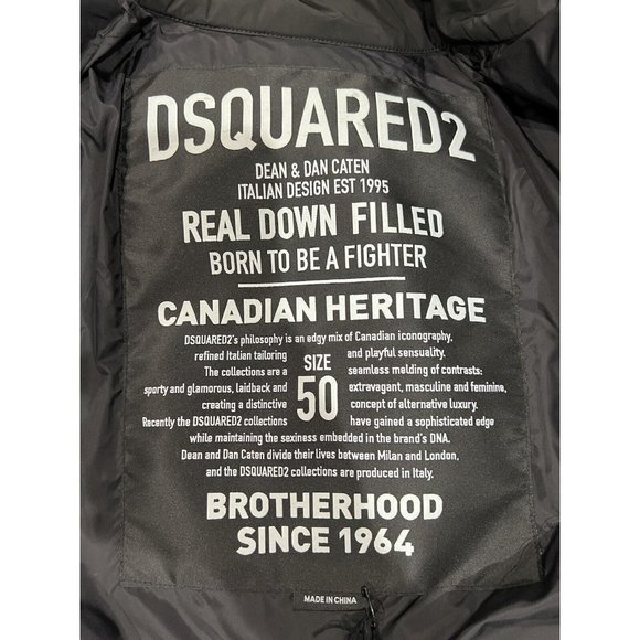 DSQUARED2 Mens Black Puffer Quilted Down Jacket Sz 50/Large NWT S74AM1097 - Picture 4 of 16